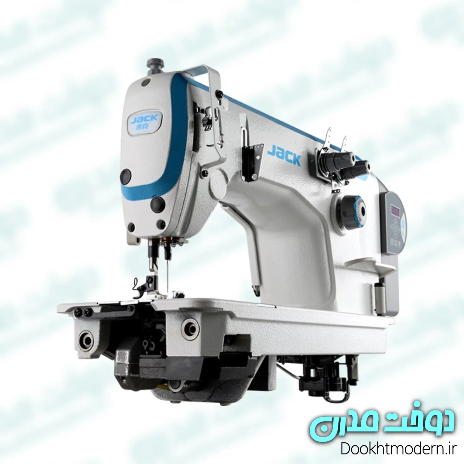 چرخ خیاطی صنعتی جک JK-8558G دو سوزن دو قلاب تخت